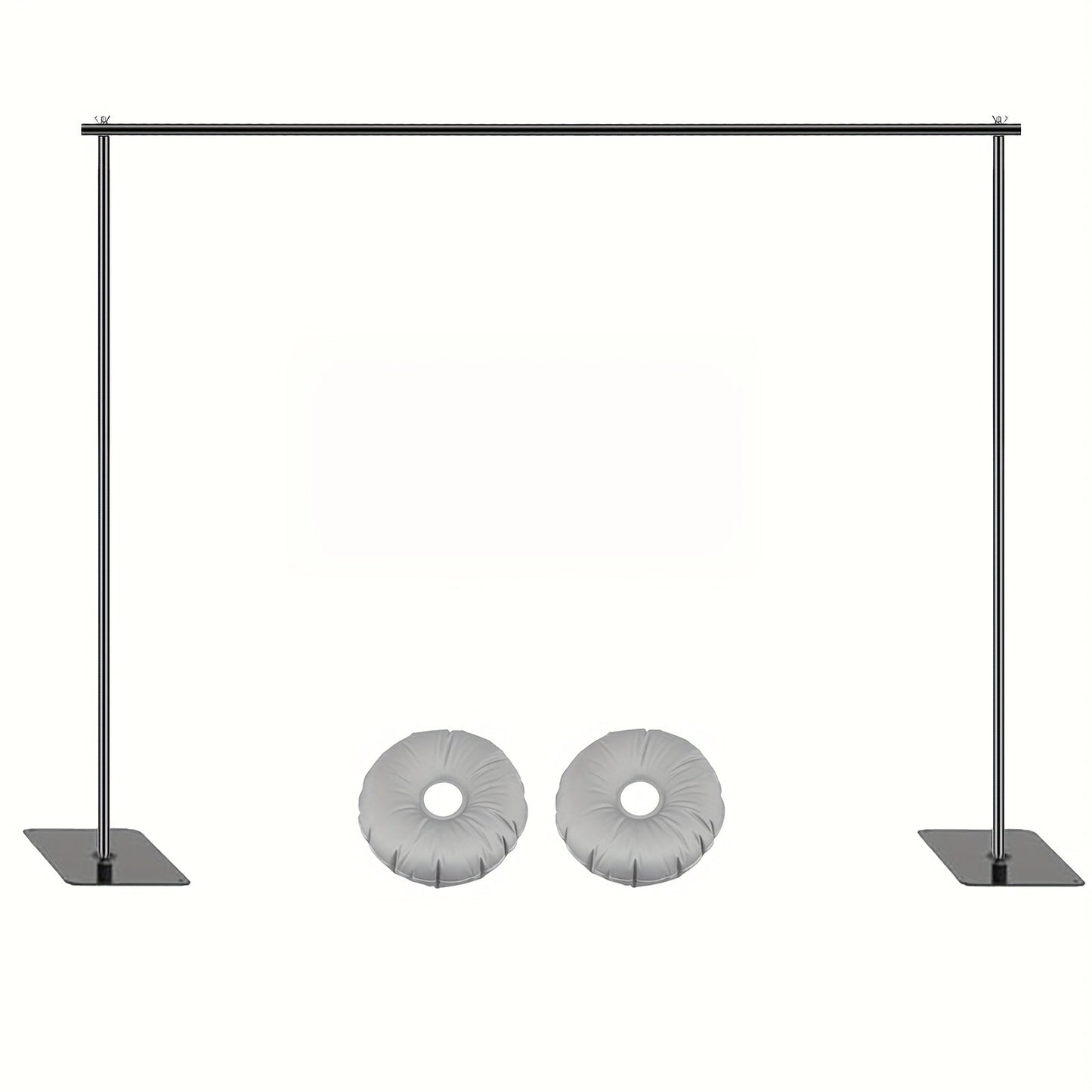 Backdrop Stand 10 x 6.5-Foot Metal Frame with Telescoping Uprights, Flat Feet and Round Ballast Bags