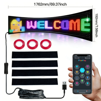 LED Matrix Panel Flexible Programmable Display – Bluetooth APP Control, USB Powered DIY LED Sign Board