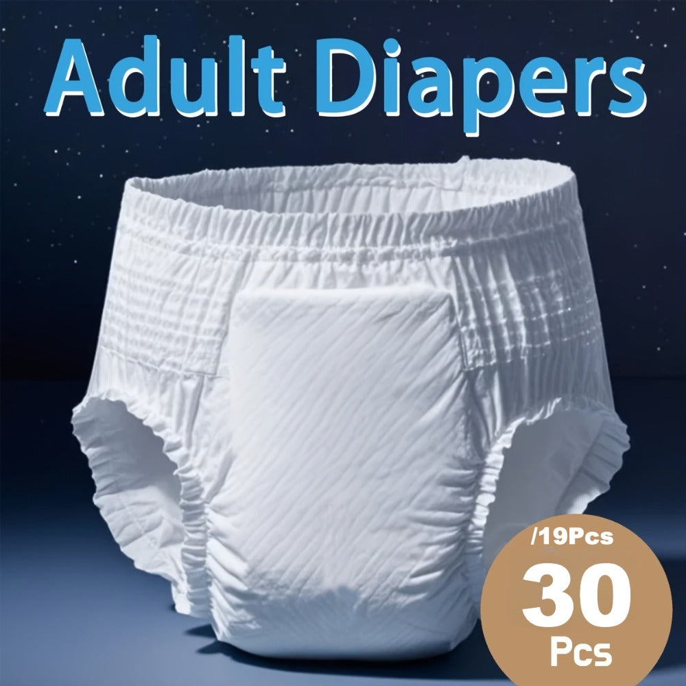 Adult Diapers Incontinence Underwear M-XXL Disposable Pull-On Briefs Leak Protection Unisex Pants for Elderly Bedwetting 19 or 30 Pack