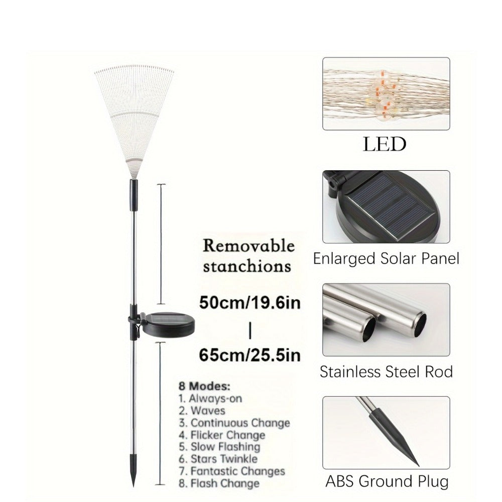 Solar Garden Lights Firework Stakes with 60-420 LEDs, 8 Modes, Flexible Copper Wire and Color Options