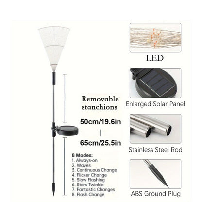 Solar Garden Lights Firework Stakes with 60-420 LEDs, 8 Modes, Flexible Copper Wire and Color Options