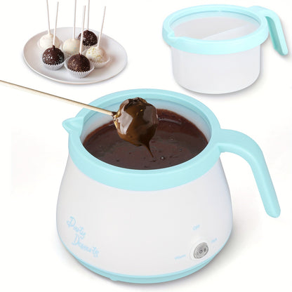 Electric Fondue Pot Chocolate Melting Pot with 2 Pots for Candy & Chocolate - 2.5 Cup, Non-Stick Dual Melting Pots for Cake Pops