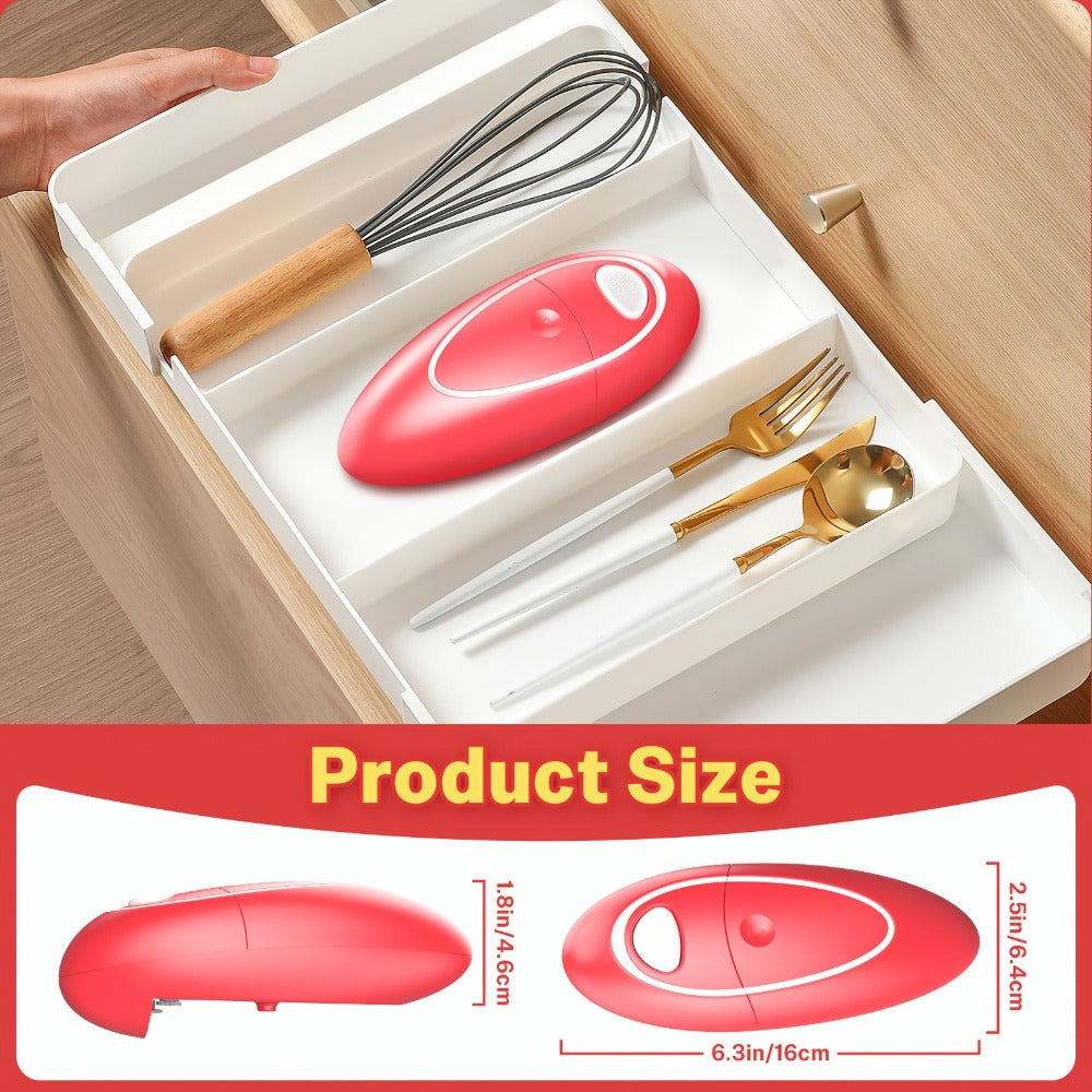 Automatic Can Opener Hands-Free | Electric Battery-Powered One-Touch Can Opener for All Can Sizes, Safe Smooth Edge