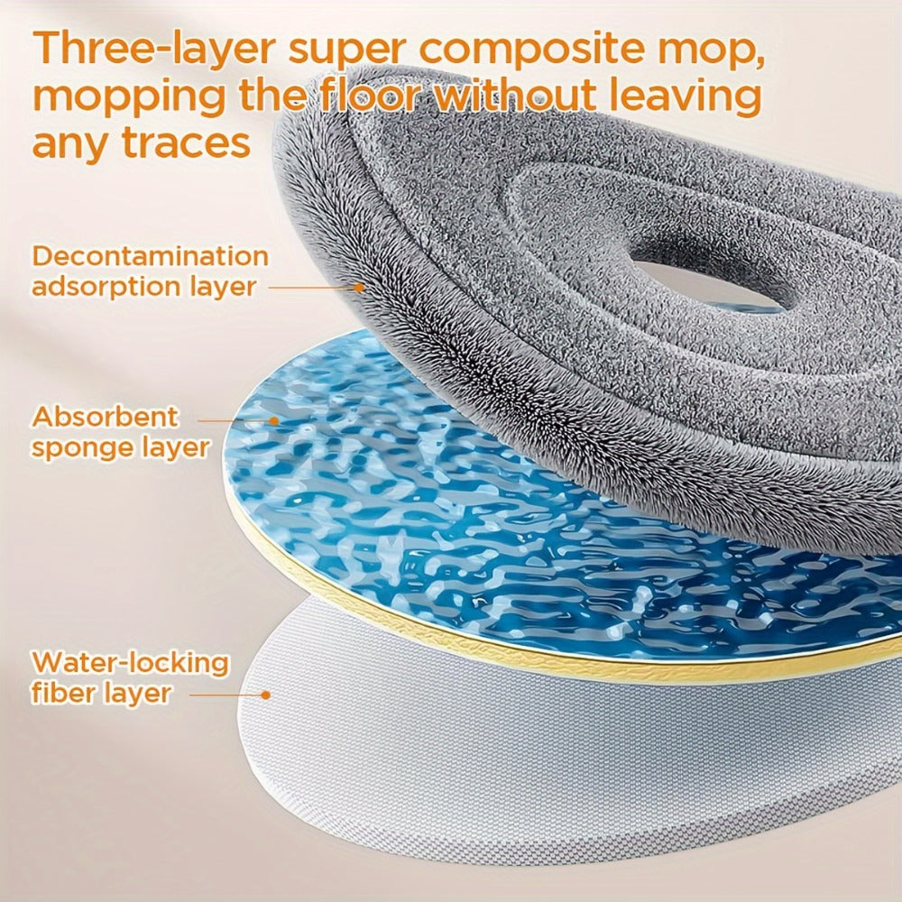 Spin Mop and Bucket Set with Wringer, Joybos Hands-Free Self-Wringing Rotating Floor Mop, Sewage Separation Design, 3 Mop Head Types
