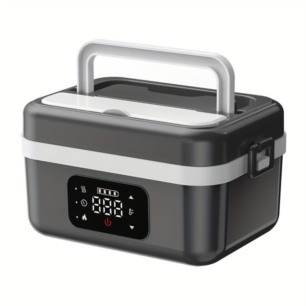 Heated Lunch Box, 8000mAh Battery-Powered 60W Food Warmer with 1L Stainless Steel Inner Container