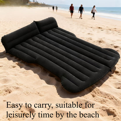 Inflatable Car Bed SUV Air Mattress – Flocked RV Camping Mattress 75"x51" with Storage Bag & Repair Kit | Black, Gray, Beige, Brown