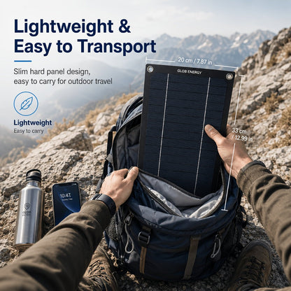 Slim Monocrystalline Solar Charging Panel Kit with Orange Controller, Clip Leads and Suction Cups