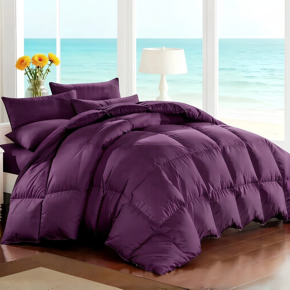 Comforter Set 7-Piece Bed in a Bag Queen King Full Soft Microfiber Down Alternative Comforter Fitted Sheet Flat Sheet Pillow Shams