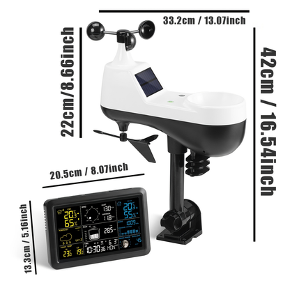 WiFi Weather Station | 7-in-1 Rain Gauge Wind Speed App Forecast