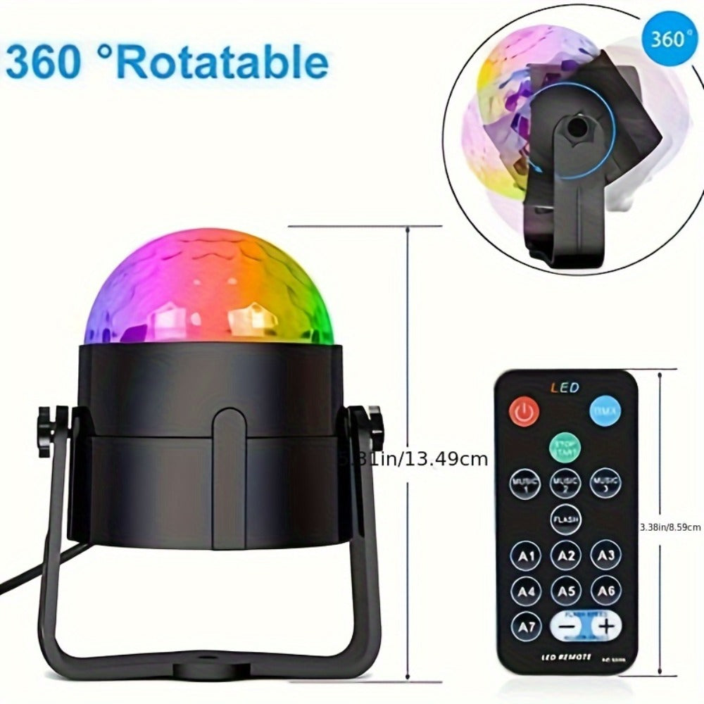Party Lights Disco Ball Strobe Light Remote Control DJ Lighting Music Sync Rotating Effect for Entryways, Bedrooms and Living Spaces