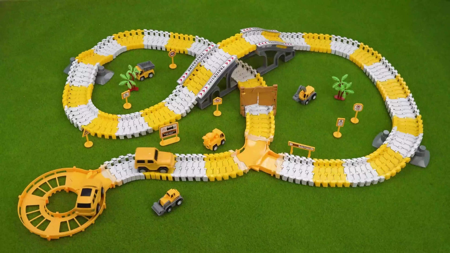 236-Piece STEM Race Track Car Toy Set for Kids Ages 3+, Track Splicing & Racing, Engineering Construction Style