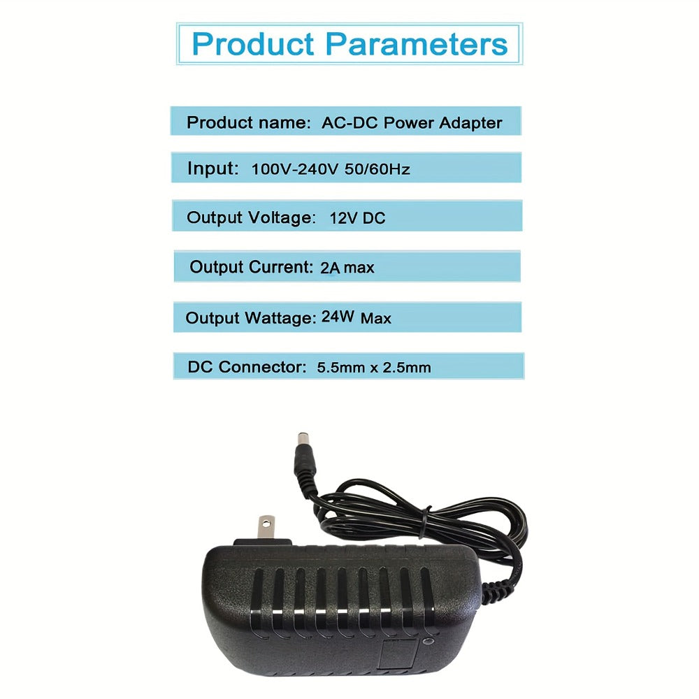 12V 2A AC DC Power Supply Adapter 11-in-1 with 10 Tips 100-240V 50-60Hz Universal DC Transformer for an Everyday Personal Care Routine