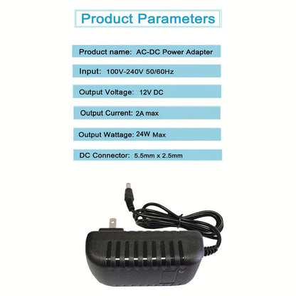 12V 2A AC DC Power Supply Adapter 11-in-1 with 10 Tips 100-240V 50-60Hz Universal DC Transformer for an Everyday Personal Care Routine