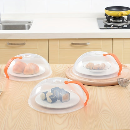 Microwave Food Cover Splash Guard 2 Pack with Steam Vent and Handle Plastic Splatter Guard for Home Cooking, Dining and Outdoor Meals