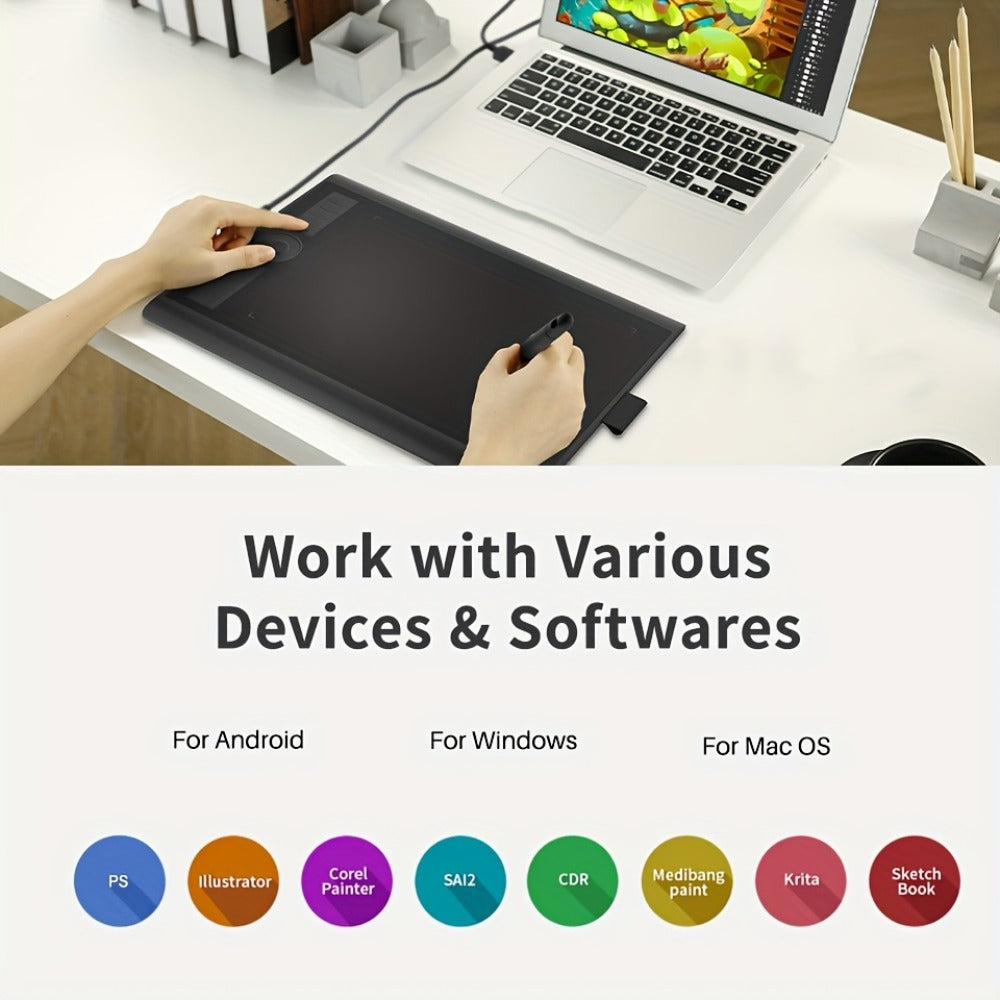 GAOMON M10K Drawing Tablet 8192 Levels Pressure Sensitivity Battery-Free Stylus 10 Programmable for an Everyday Personal Care Routine