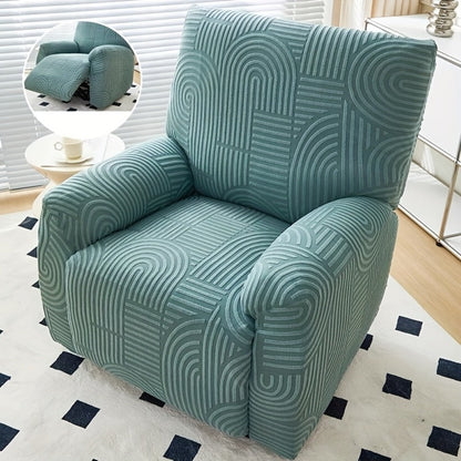 Recliner Slipcover, Four-Piece Elastic Jacquard Single-Seat Chair Cover in Six Color Options
