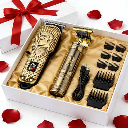 Hair Clipper & Beard Trimmer Set for Men USB Rechargeable with LCD Display – Professional Cordless Barber Kit Home Grooming Bundle