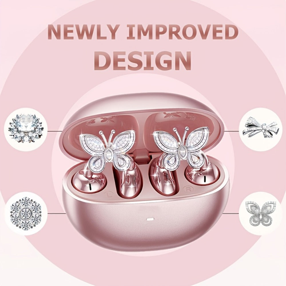 Clip On Wireless Earbuds Open Ear Bluetooth Headphones with Detachable Gemstone Earrings ANC for an Everyday Personal Care Routine