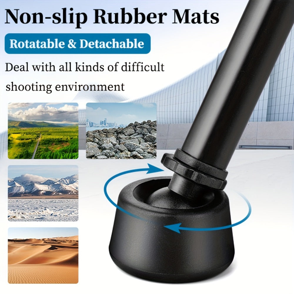 74-Inch Aluminum Camera Tripod in Black with Three-Way Pan Head, Two Quick-Release Plates, Phone Clip and Carry Bag