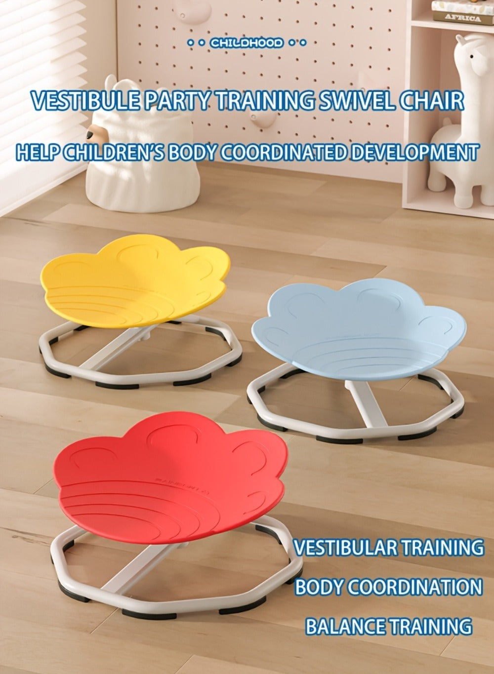 Sensory Spinning Chair for Kids with Autism & ADHD, Ages 3-18, Swivel Sit and Spin Chair to Improve Focus & Body Balance