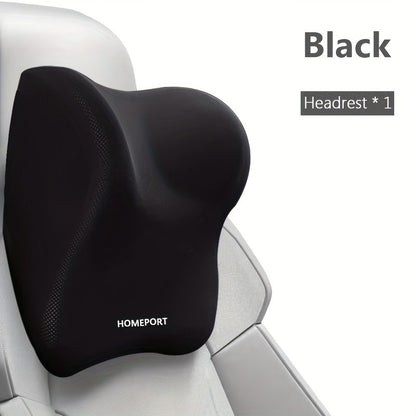 Car Headrest Neck Pillow 100% Memory Foam Ergonomic Support – Breathable Removable Washable Cover Adjustable Buckle for Driver Passenger