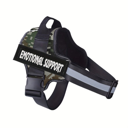 Emotional-Support Patch Dog Harness with Top Handle in Eleven Colors and XS-to-XXL Sizes Pictured