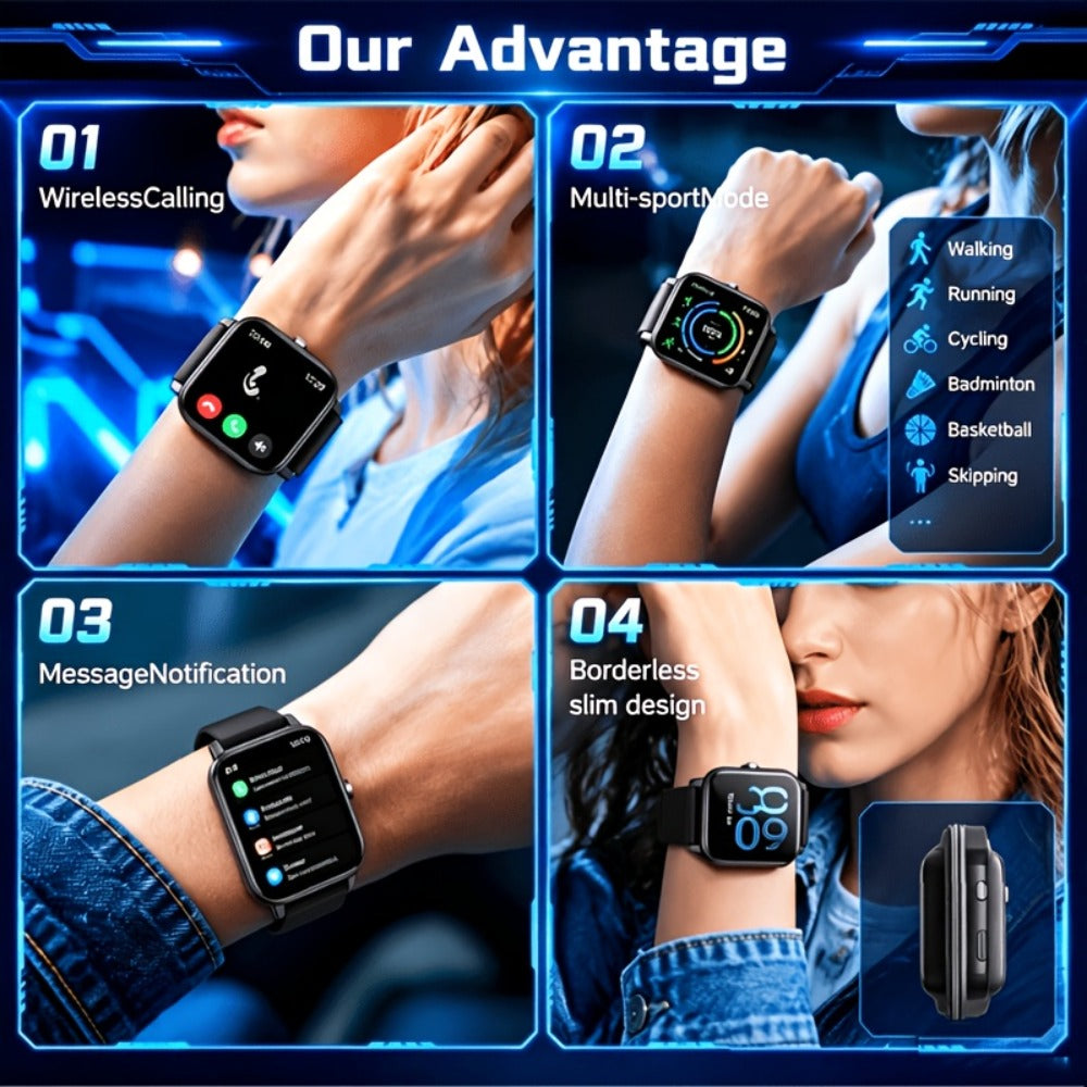 AI Smart Glasses & Smartwatch Bundle, Multilingual Real-Time Translation, Touch Control, Full Touch Screen Watch