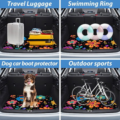 Car Cargo Mat Anti-Slip with Floral Pattern – Universal Trunk Liner Pad for Pets & Dogs, High Temperature Resistant