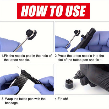 Stick and Poke Tattoo Kit - DIY Manual Tattoo Pen Hand Tool Set with 7 Color Inks, Needles