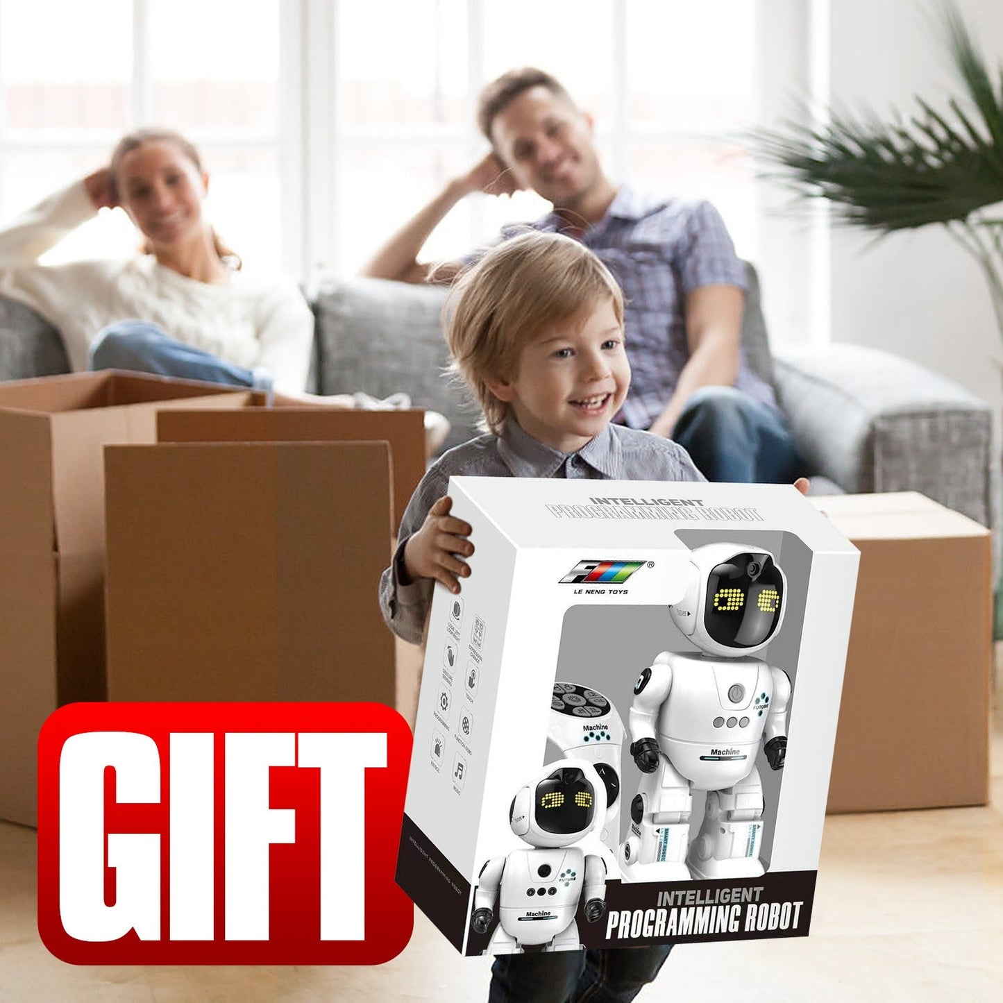 Gesture Control RC Robot Toy for Kids, Voice Recording, Programming, EMO LED Infrared Intelligent Interactive Robot