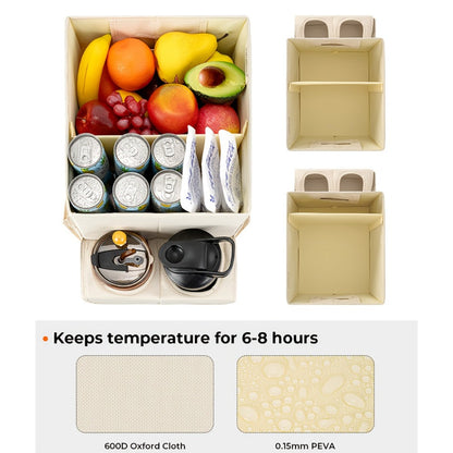 Seat-Top Car Organizer Box with Open Tray, Cup Recesses, Side Pockets and Four Size-Color Options
