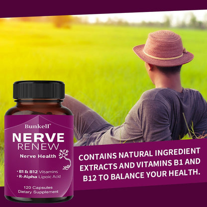 Neurohealth Supplement with Vitamins B1 & B12, Brain, Nerve & Energy Support Premium Formula for Women & Men