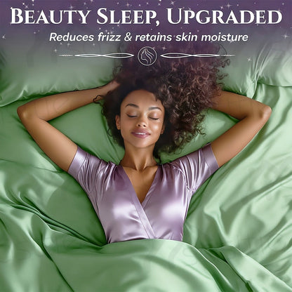 Fitted Sheet Bamboo Blend Deep Pocket Breathable Bed Sheet Set with Pillowcase