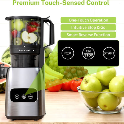 Cold Press Juicer Machine with Large Feed Chute - Slow Masticating Juicer for Whole Fruits & Vegetables