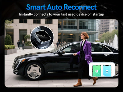 Wireless CarPlay Adapter 2-in-1 for iPhone & Android Auto, Mini USB-C Dongle, Convert Wired to Wireless, Plug & Play, Auto Connect