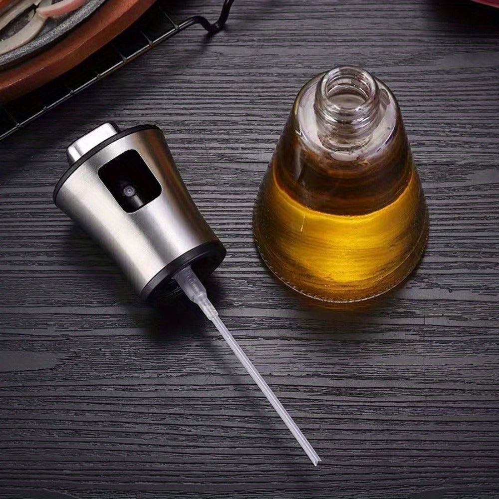 Oil Sprayer for Cooking Stainless Steel, Pressurized Glass Olive Oil Spray Bottle for Kitchen BBQ Grilling Baking Air Fryer