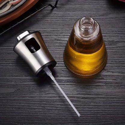 Oil Sprayer for Cooking Stainless Steel, Pressurized Glass Olive Oil Spray Bottle for Kitchen BBQ Grilling Baking Air Fryer