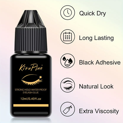 Odorless Lash Extension Glue Quick Dry Black Adhesive for DIY Individual & Cluster Lash Extensions