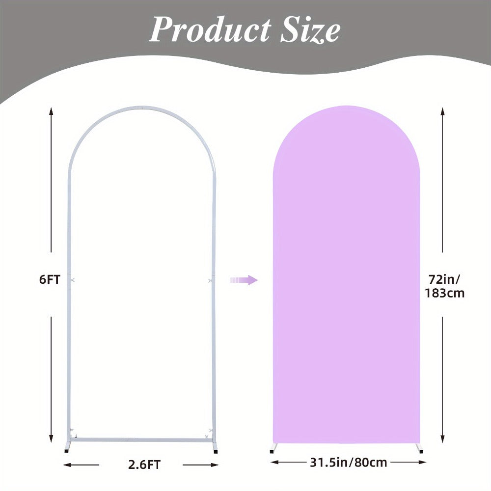 Wedding Arch Cover 6ft Polyester Fitted Round Top Backdrop Cover, Wrinkle-Free Machine Washable, for Wedding Ceremony Birthday Party Gender