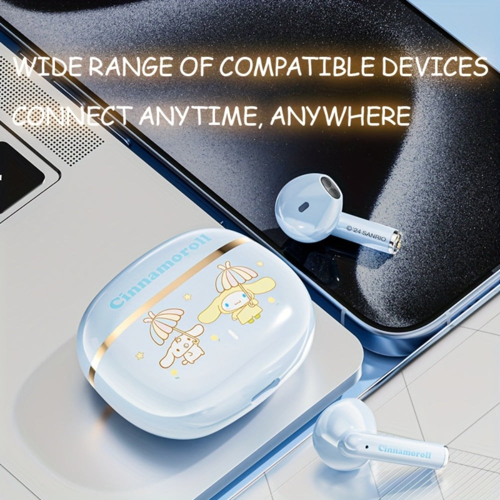 Wireless Earbuds Hello Kitty, Kuromi or Cinnamoroll Designs with Bluetooth 5.0 and Power Display