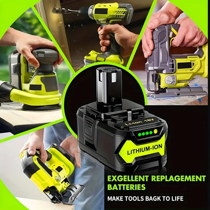 Ryobi 18V Replacement Battery 8.0Ah 2 Pack Li-ion Compatible with P102 P103 P105 P107 P108 for Entryways, Bedrooms and Living Spaces