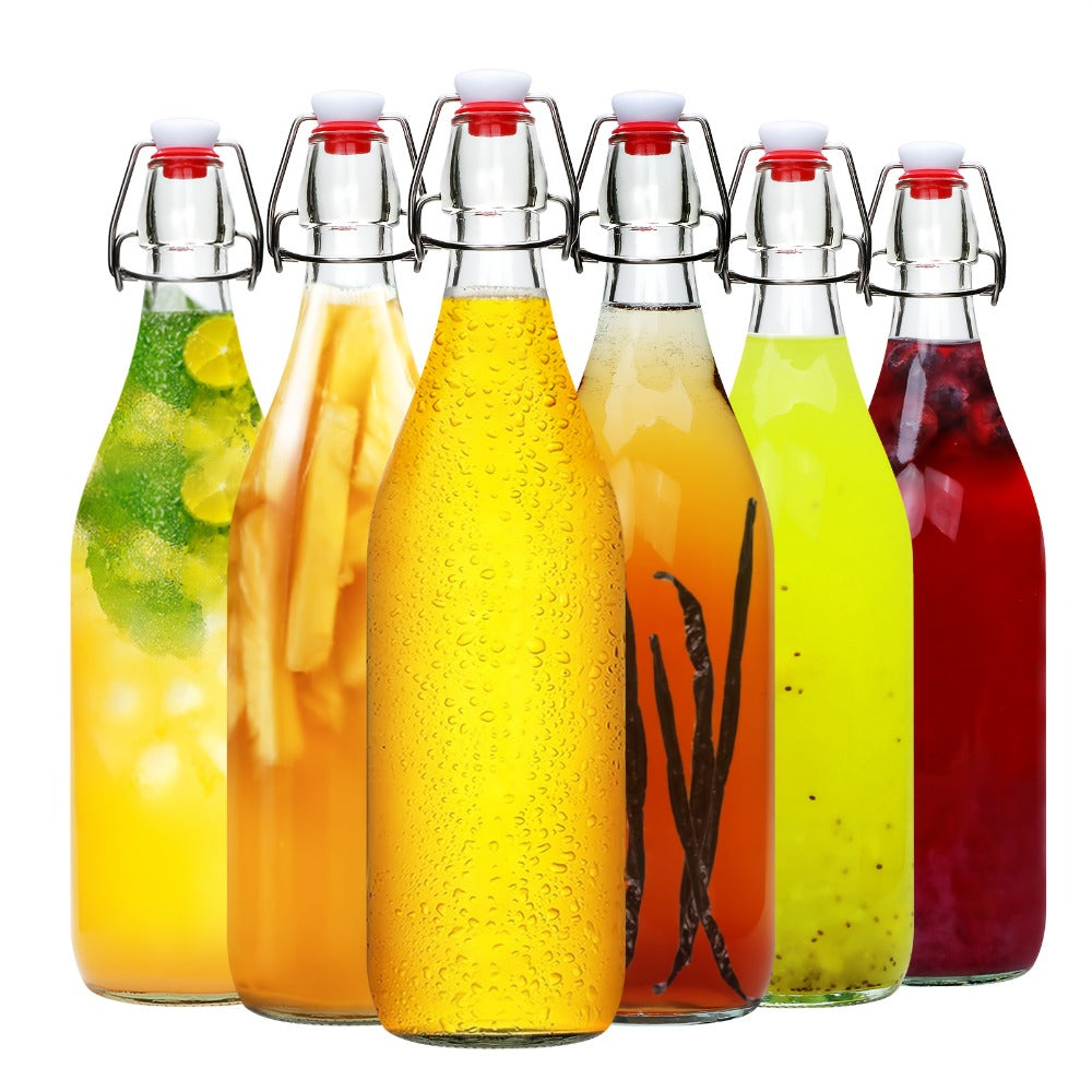 Swing Top Glass Bottles 32oz with Airtight Stopper - Flip Top Brewing Bottles for Kombucha for Entryways, Bedrooms and Living Spaces