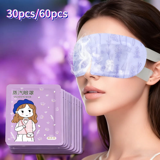 Self-Heating Steam Eye Mask Lavender Warm Compress for Dry Eyes Fatigue & Strain Relief – Moisturizing Aromatherapy Sleep & Travel Eye Patch