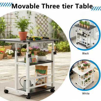 Garden Workbench, Adjustable Metal Potting Table Patio Outdoor Indoor for Garden, Patio and Yard Use