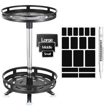 Rotating Spice Rack Kitchen Organizer with One, Two or Three Metal Tiers and 360-Degree Turntable Base