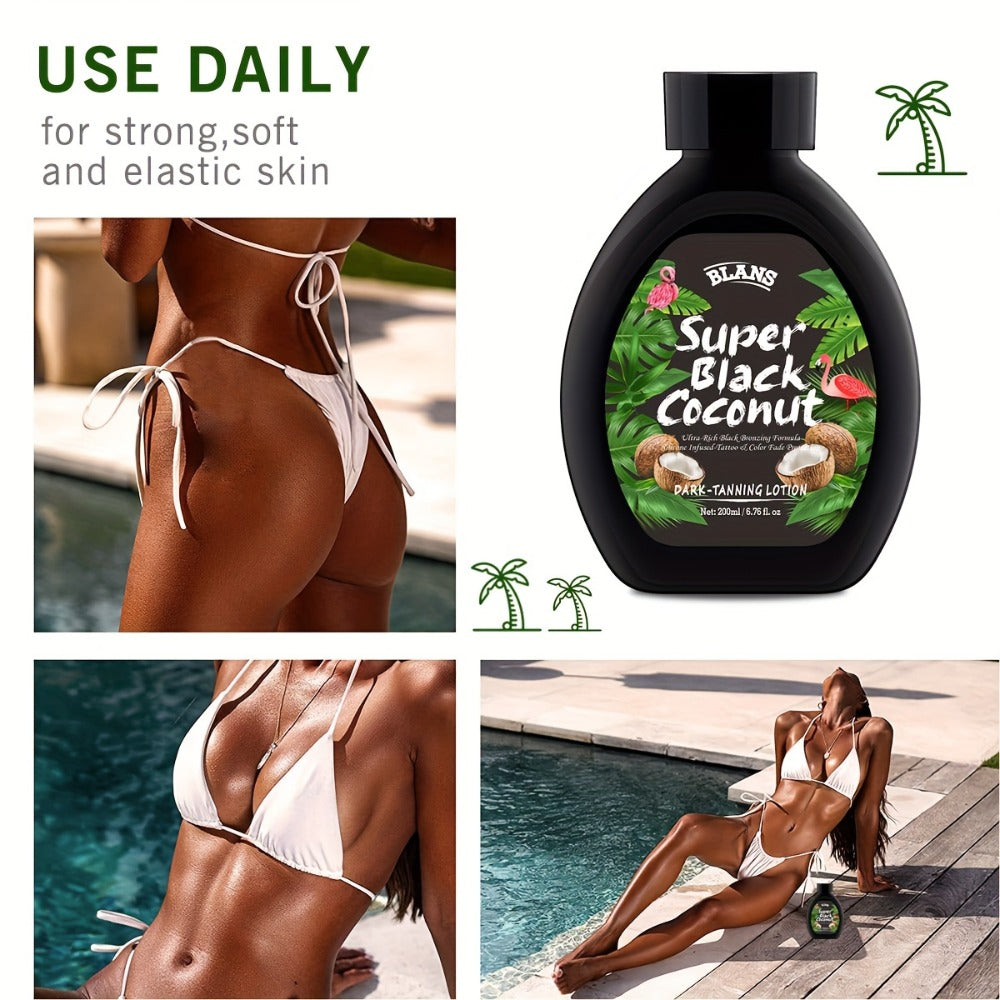 Sunless Tanning Cream with Coconut Natural Glow Bronzing Lotion Alcohol-Free BPA-Free for All Skin Types Medium Skin Tone Daily Self Tanner