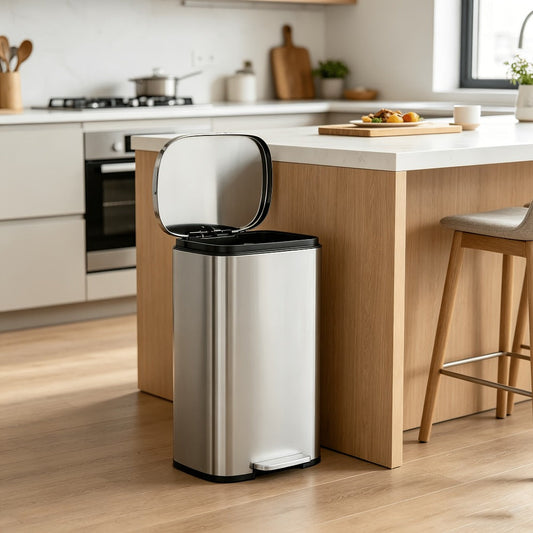 Pedal Trash Can with Removable Inner Bucket, 13, 7.93 or Twin 1.32-Gallon Options in Four Finishes