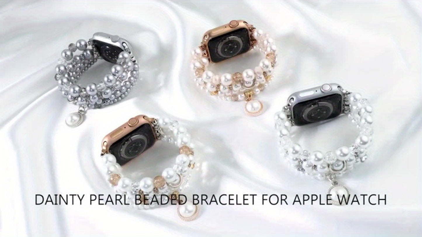 Pearl Watch Band for Apple Watch Series 11 10 9 8 7 6 5 4 3 2 1 SE Bling Jewelry Bracelet Strap for an Everyday Personal Care Routine