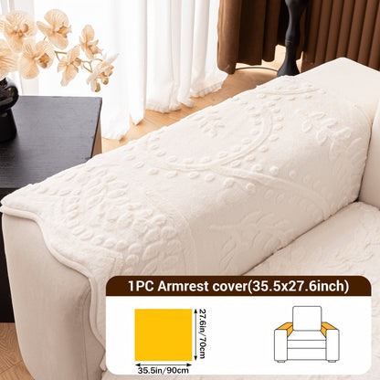 Sofa Cover Quilted Plush-Texture Panels in 35.5-Inch Width for 1 to 4 Seats, Backrest or Armrest