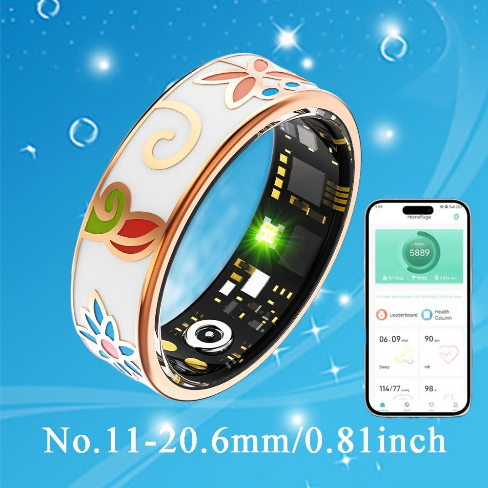 Women's Smart Ring Fitness & Sleep Tracker, Step, Distance & Calorie Monitor, Bluetooth 5.3, iOS & Android